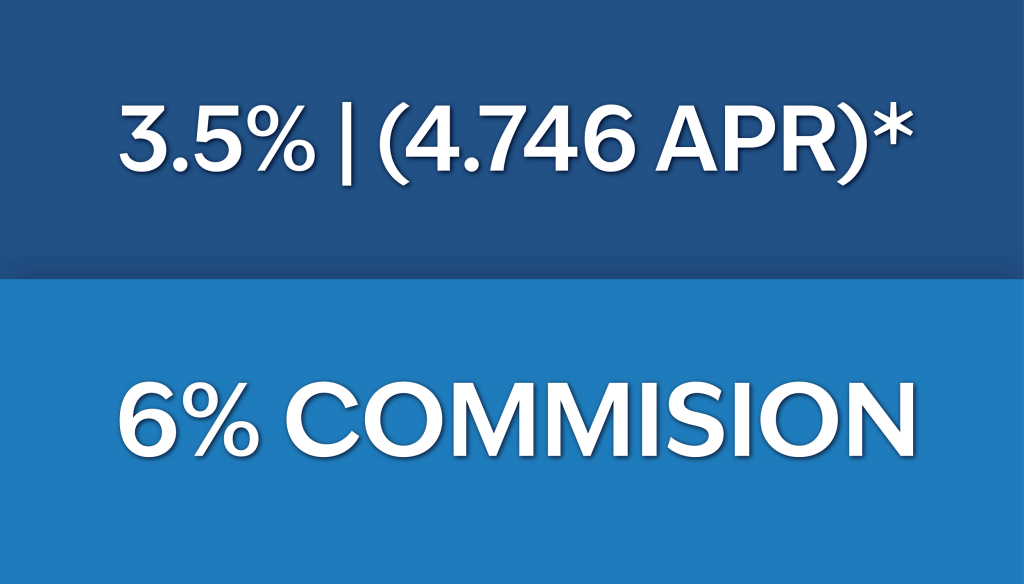 3.5% + 6% commision